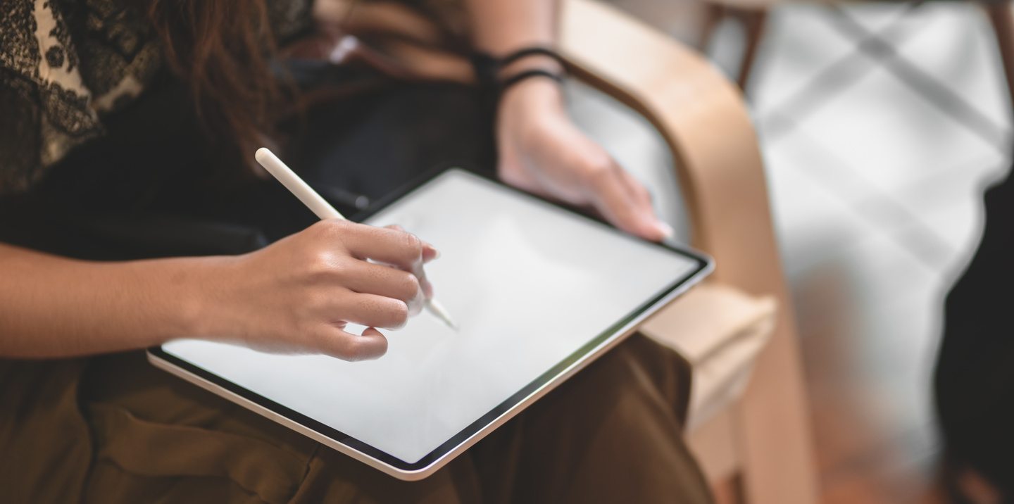 Graphic designer at work